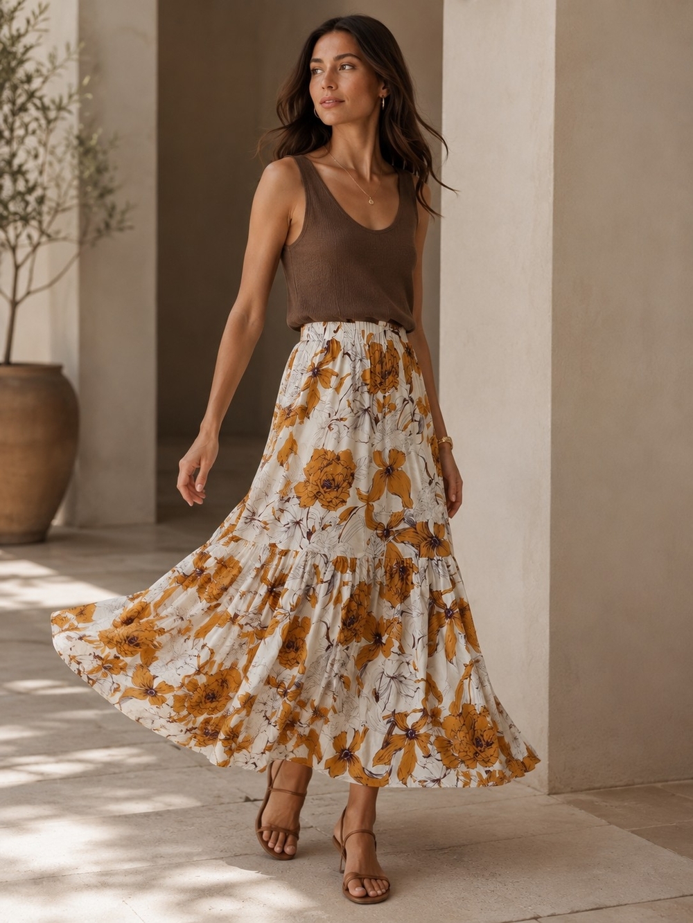 Banana Republic Floral Maxi Skirt